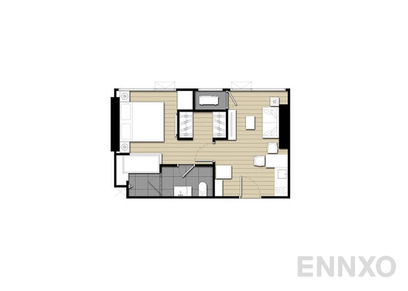 รูปแปลนห้อง 1 Bedroom ของโครงการ ไอดีโอ โมบิ สุขุมวิท อีสต์พอยท์