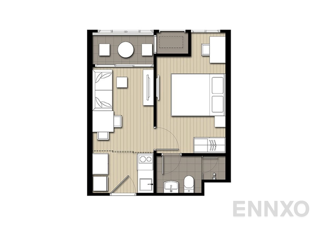 รูปแปลนห้อง Studio โครงการ ไอดีโอ โมบิ สุขุมวิท อีสท์เกต