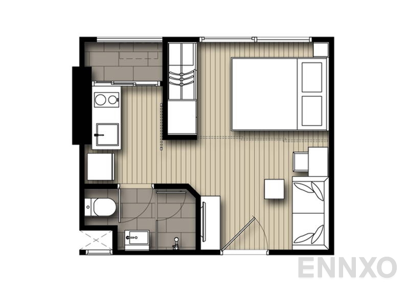 รูปแปลนห้อง Studio ของโครงการ Ideo Mobi Sukhumvit