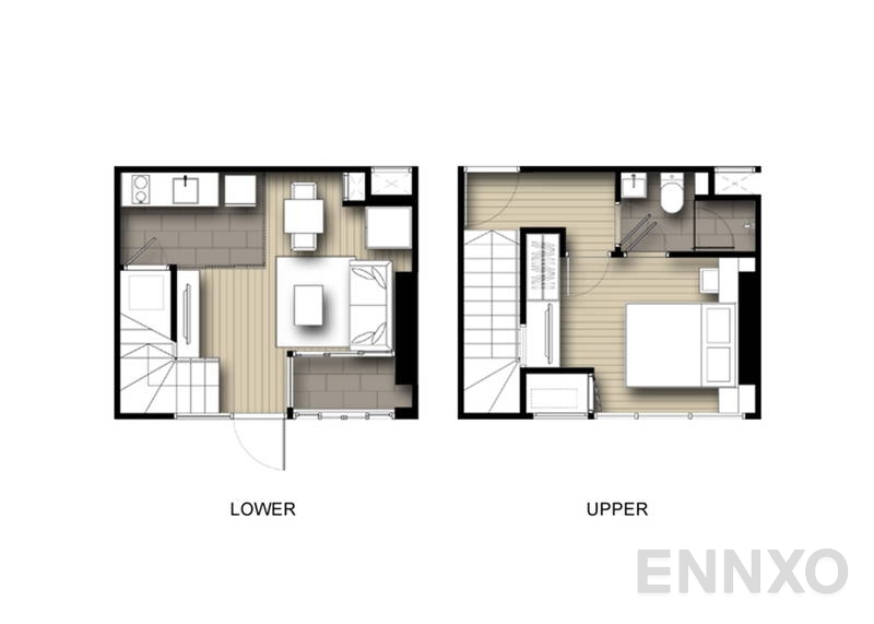 รูปแปลนห้อง Duplex ของโครงการ Ideo Mobi Sukhumvit