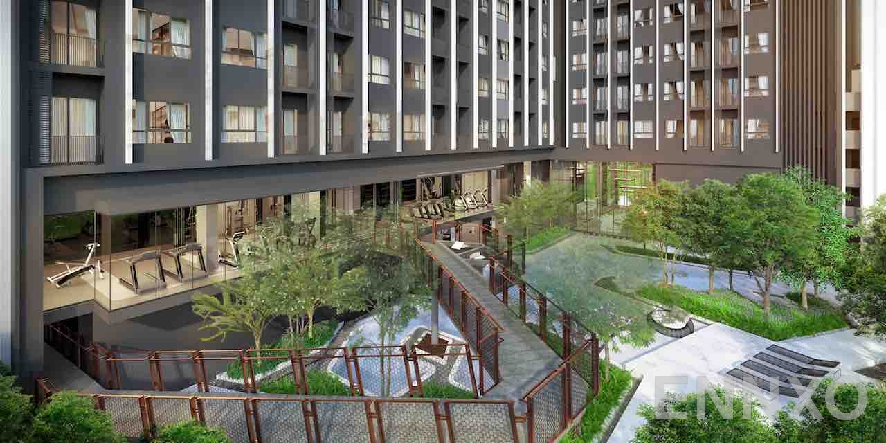 รูป สระว่ายน้ำ ของ โครงการ ไอดีโอ พระราม 9-ตัดใหม่