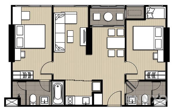 รูปแปลนห้อง Duplex ของโครงการ ไอดีโอ คิว จุฬา-สามย่าน