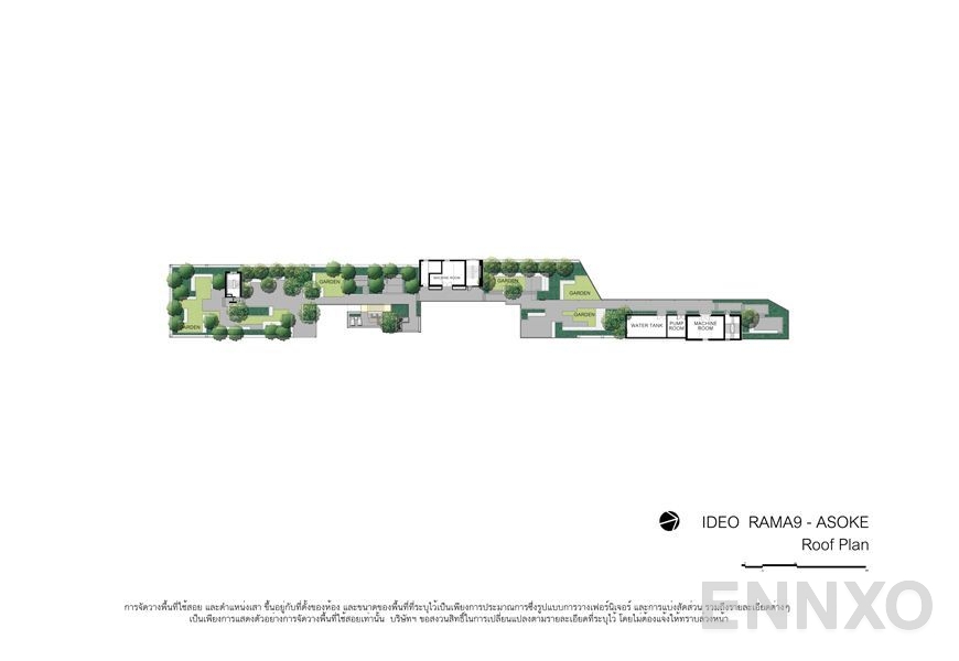 แปลนชั้น Roof plan ของโครงการ Ideo Rama 9 - Asoke