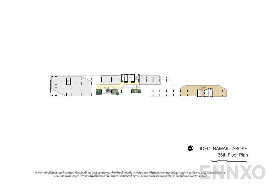 แปลนชั้น Floor 36th ของโครงการ Ideo Rama 9 - Asoke