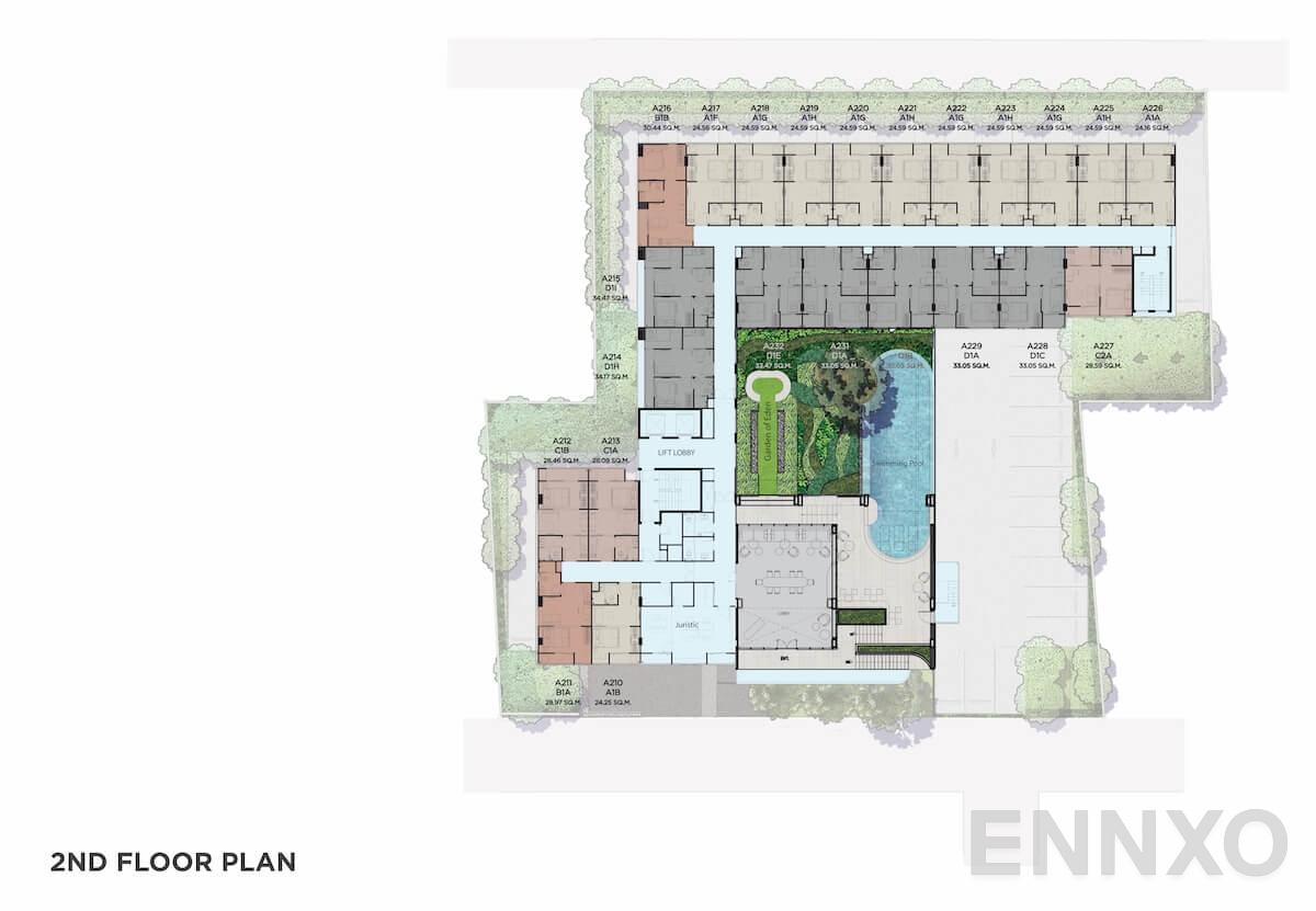 แปลนชั้น 2nd Floor ของโครงการ IVORY Ratchada 32