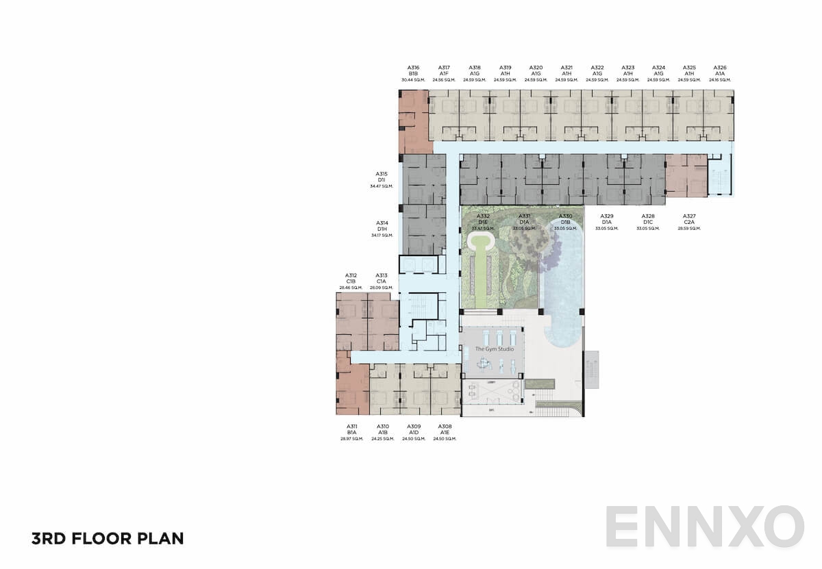 แปลนชั้น 3rd Floor ของโครงการ IVORY Ratchada 32