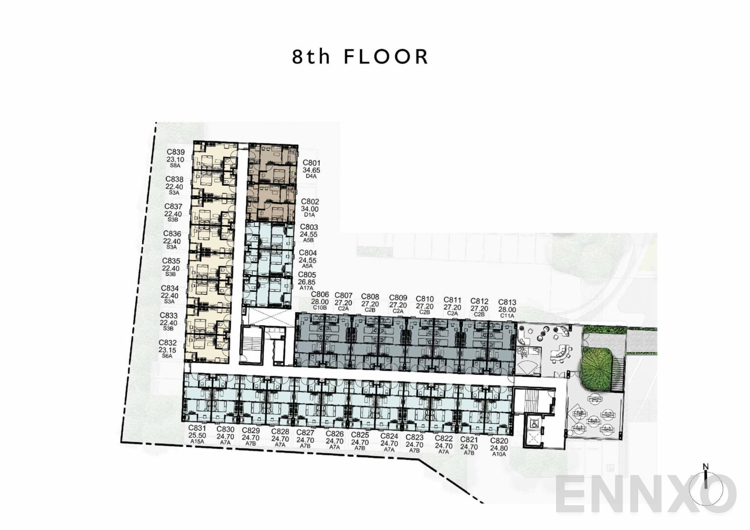 แปลนชั้น 8th Floor ของโครงการ เคฟ เอวา