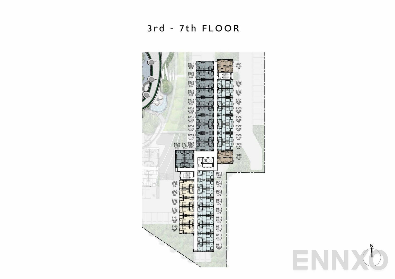 แปลนชั้น 3rd - 7th Floor ของโครงการ เคฟ เอวา