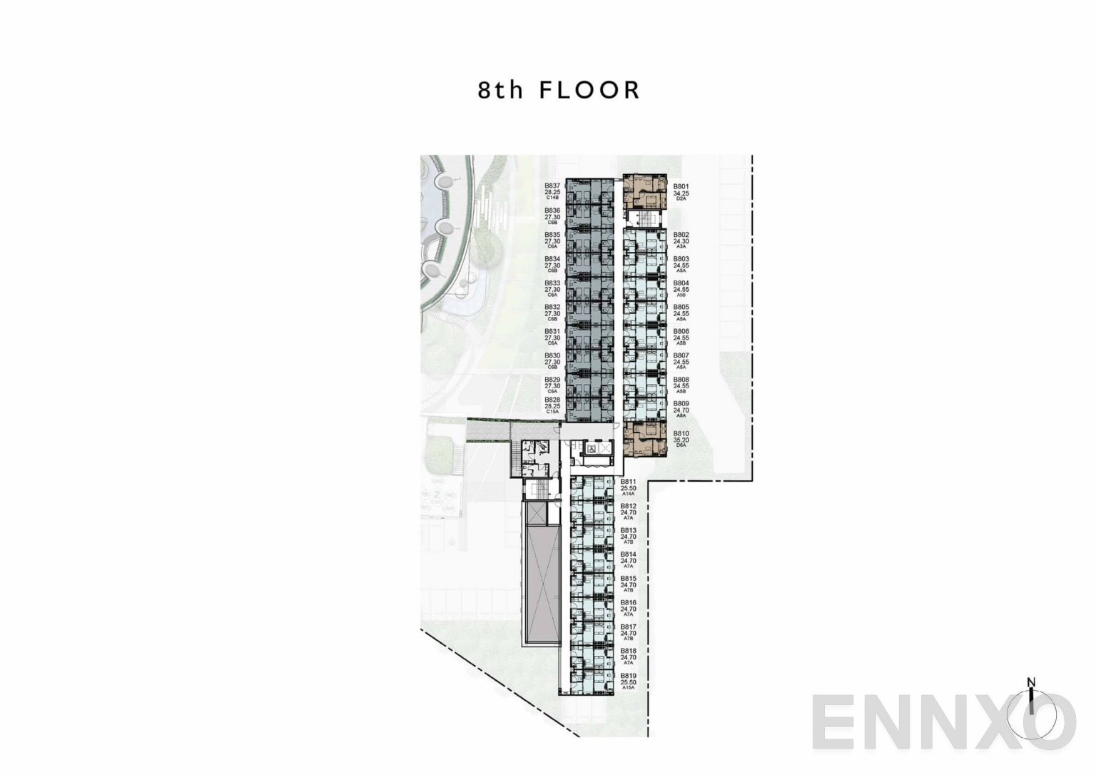 แปลนชั้น 8th Floor ของโครงการ เคฟ เอวา
