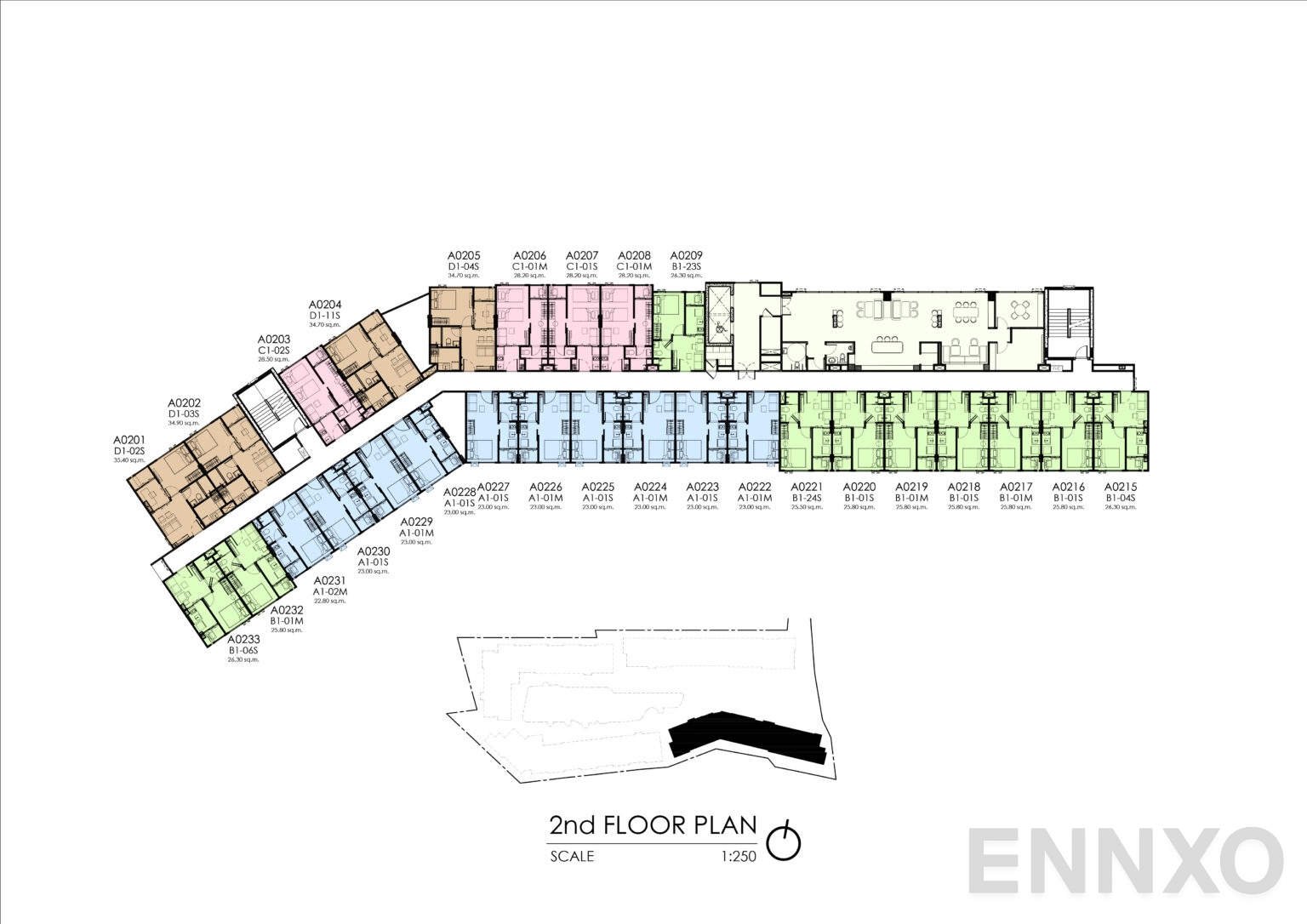แปลนชั้น 2nd Floor ของโครงการ เคฟ โคโค่ บางแสน