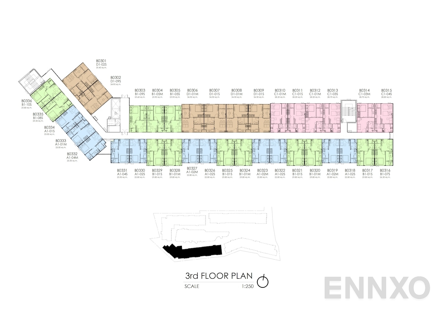 แปลนชั้น 3rd Floor ของโครงการ เคฟ โคโค่ บางแสน
