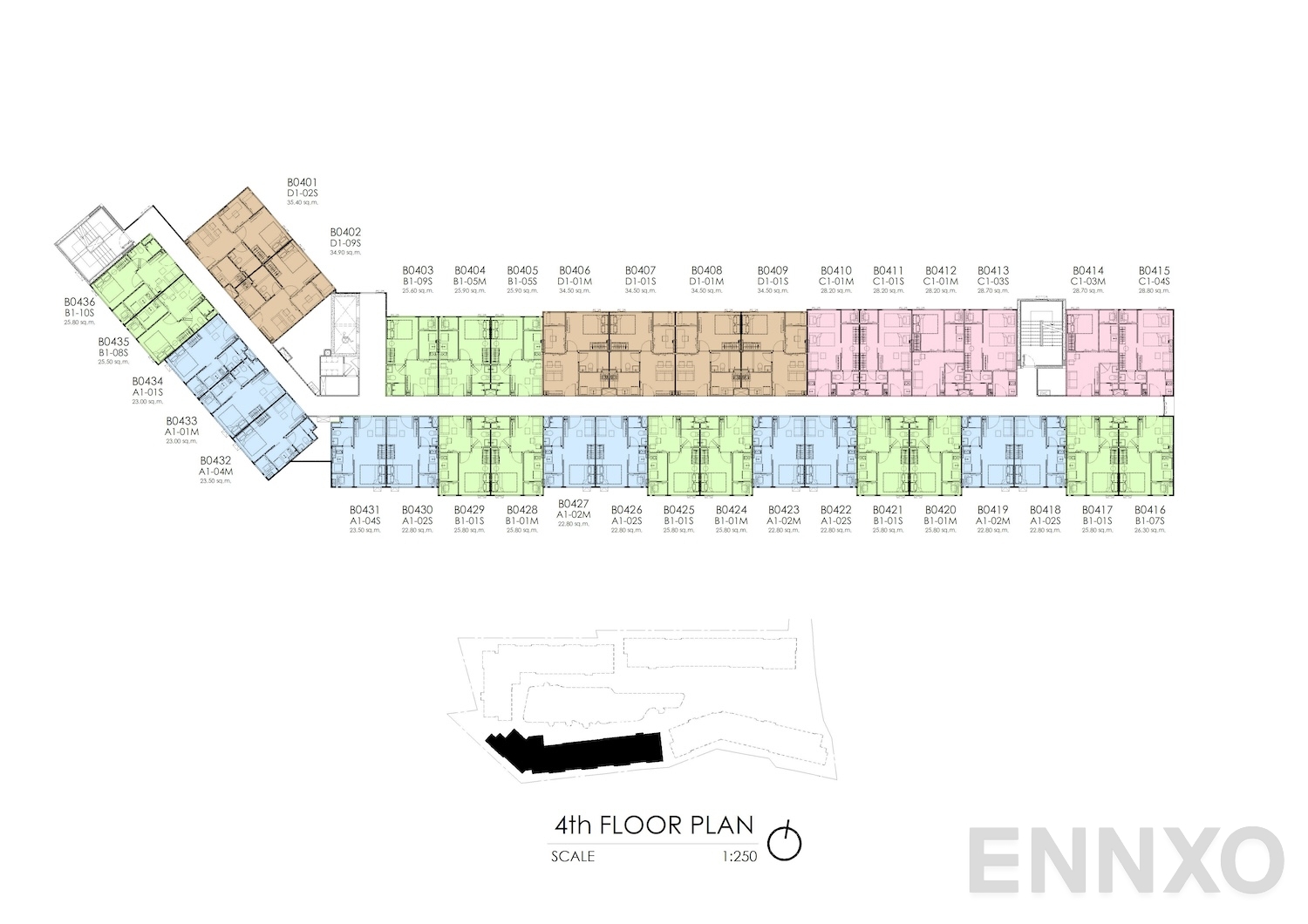 แปลนชั้น 4th Floor ของโครงการ เคฟ โคโค่ บางแสน