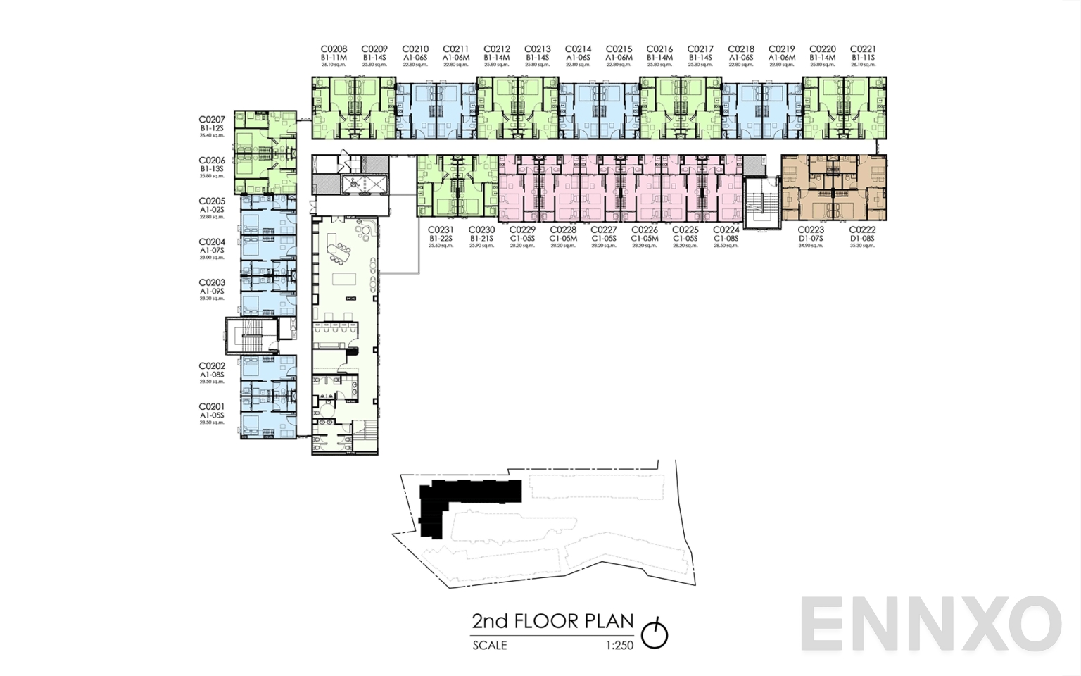 แปลนชั้น 2nd Floor ของโครงการ เคฟ โคโค่ บางแสน