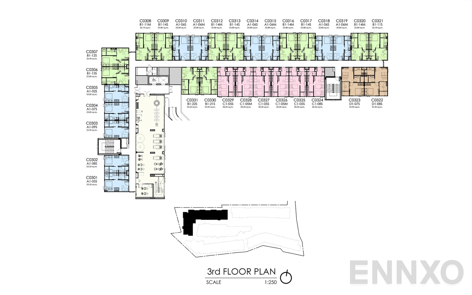 แปลนชั้น 3rd Floor ของโครงการ เคฟ โคโค่ บางแสน