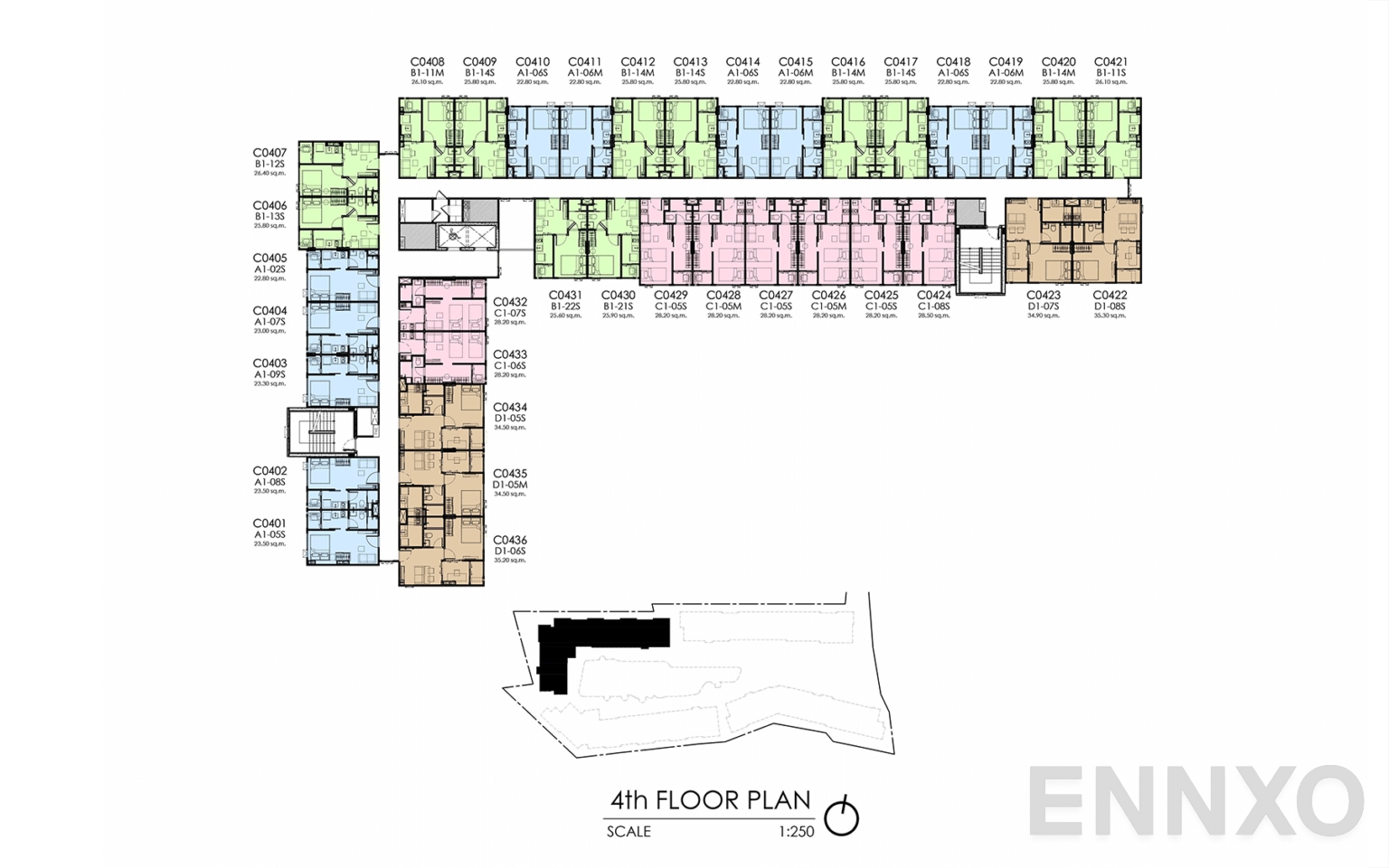 แปลนชั้น 4th Floor ของโครงการ เคฟ โคโค่ บางแสน