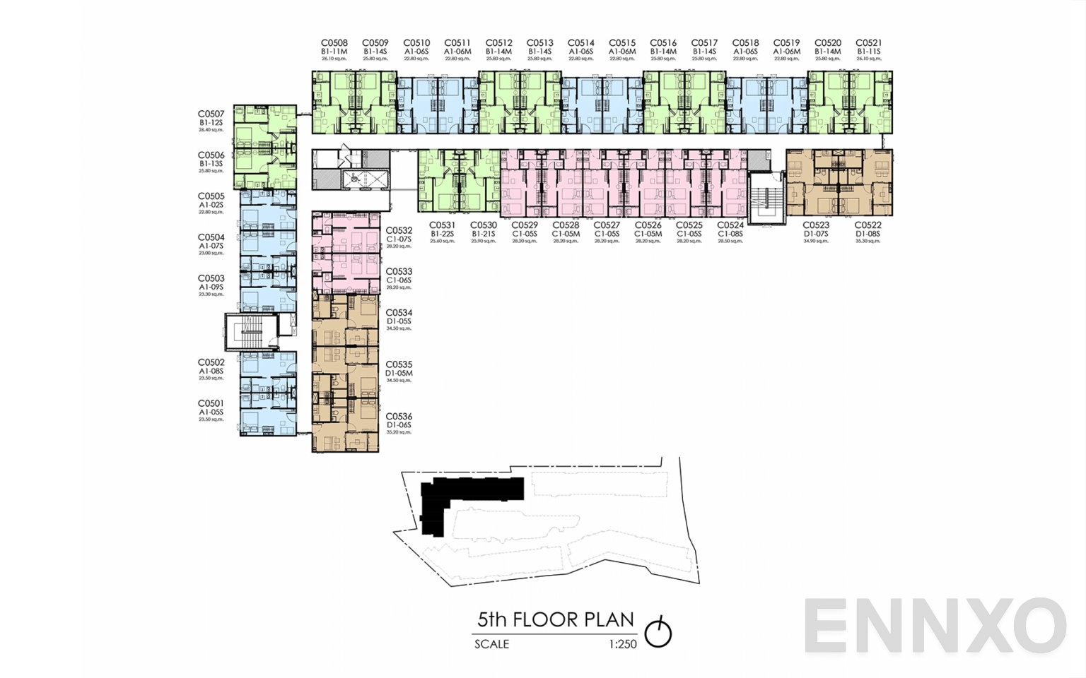 แปลนชั้น 5th Floor ของโครงการ เคฟ โคโค่ บางแสน