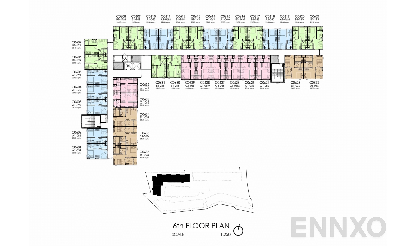 แปลนชั้น 6th Floor ของโครงการ เคฟ โคโค่ บางแสน