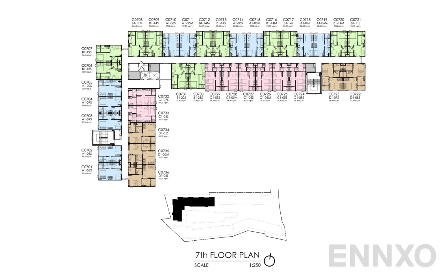 แปลนชั้น 7th Floor ของโครงการ เคฟ โคโค่ บางแสน