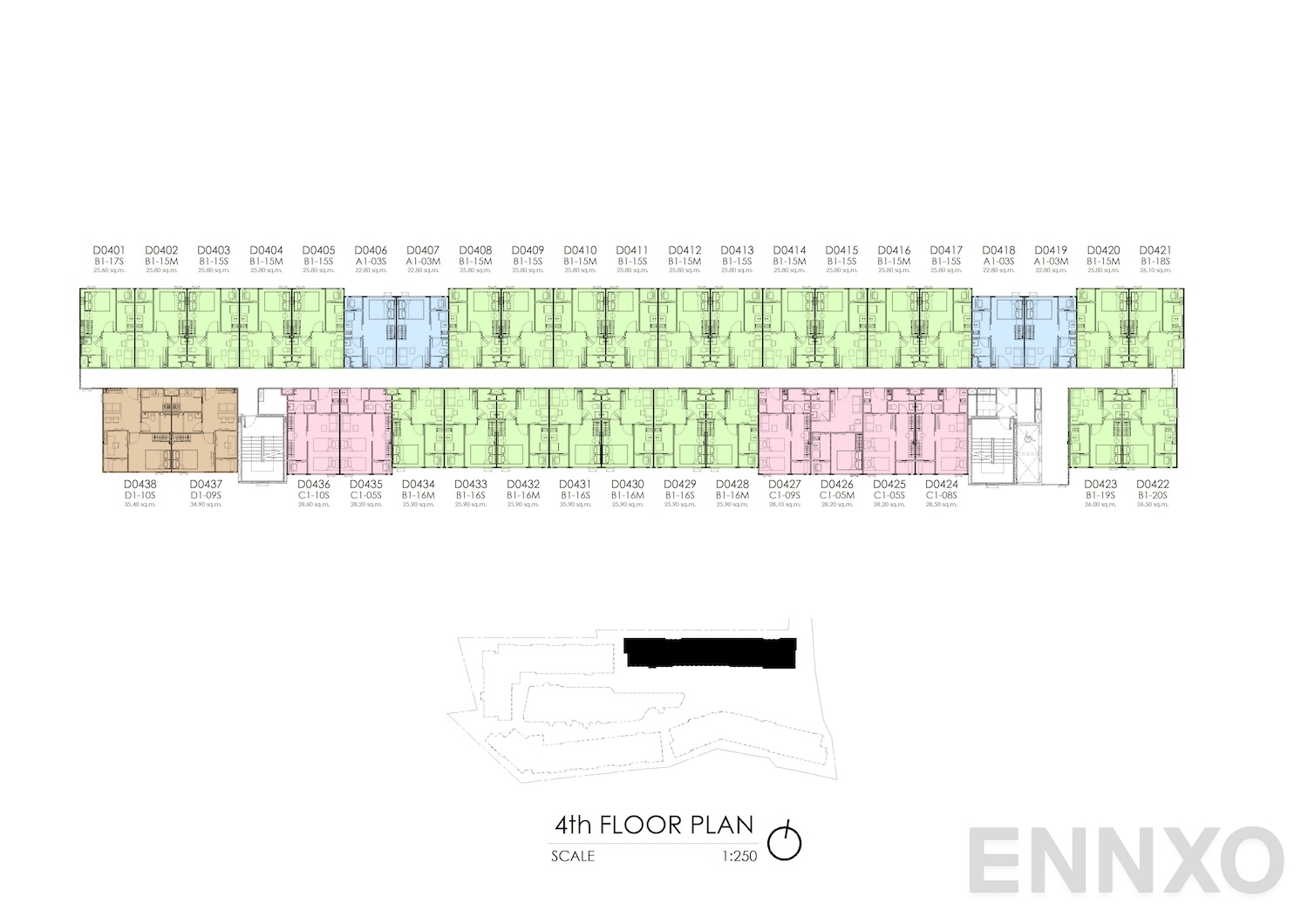 แปลนชั้น 4th Floor ของโครงการ เคฟ โคโค่ บางแสน
