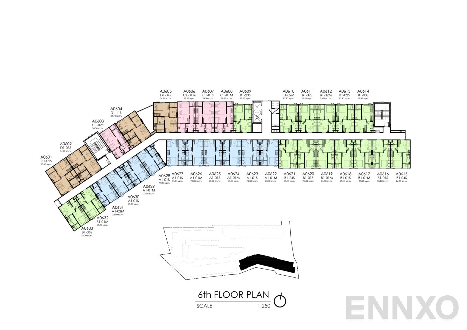 แปลนชั้น 6th Floor ของโครงการ เคฟ โคโค่ บางแสน