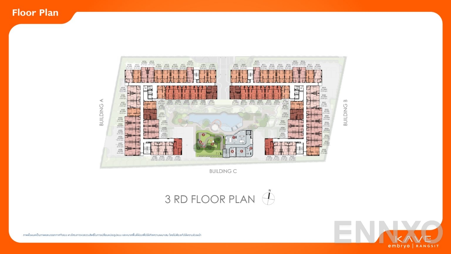 แปลนชั้น 3rd Floor ของโครงการ KAVE Embryo Rangsit