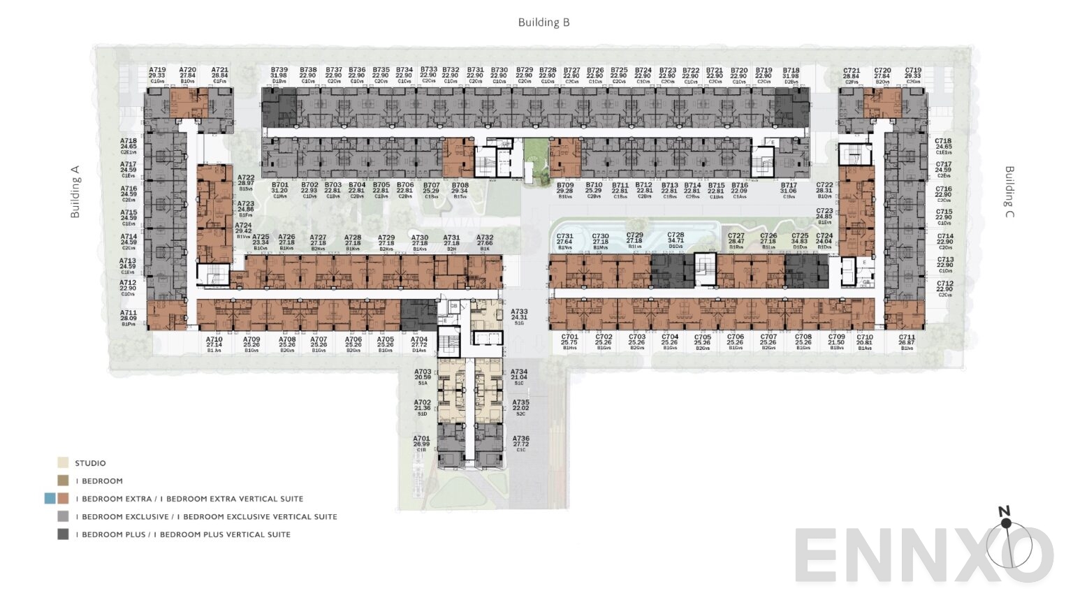 แปลนชั้น 7th Floor (Vertical Suite) ของโครงการ Kave Mutant Salaya