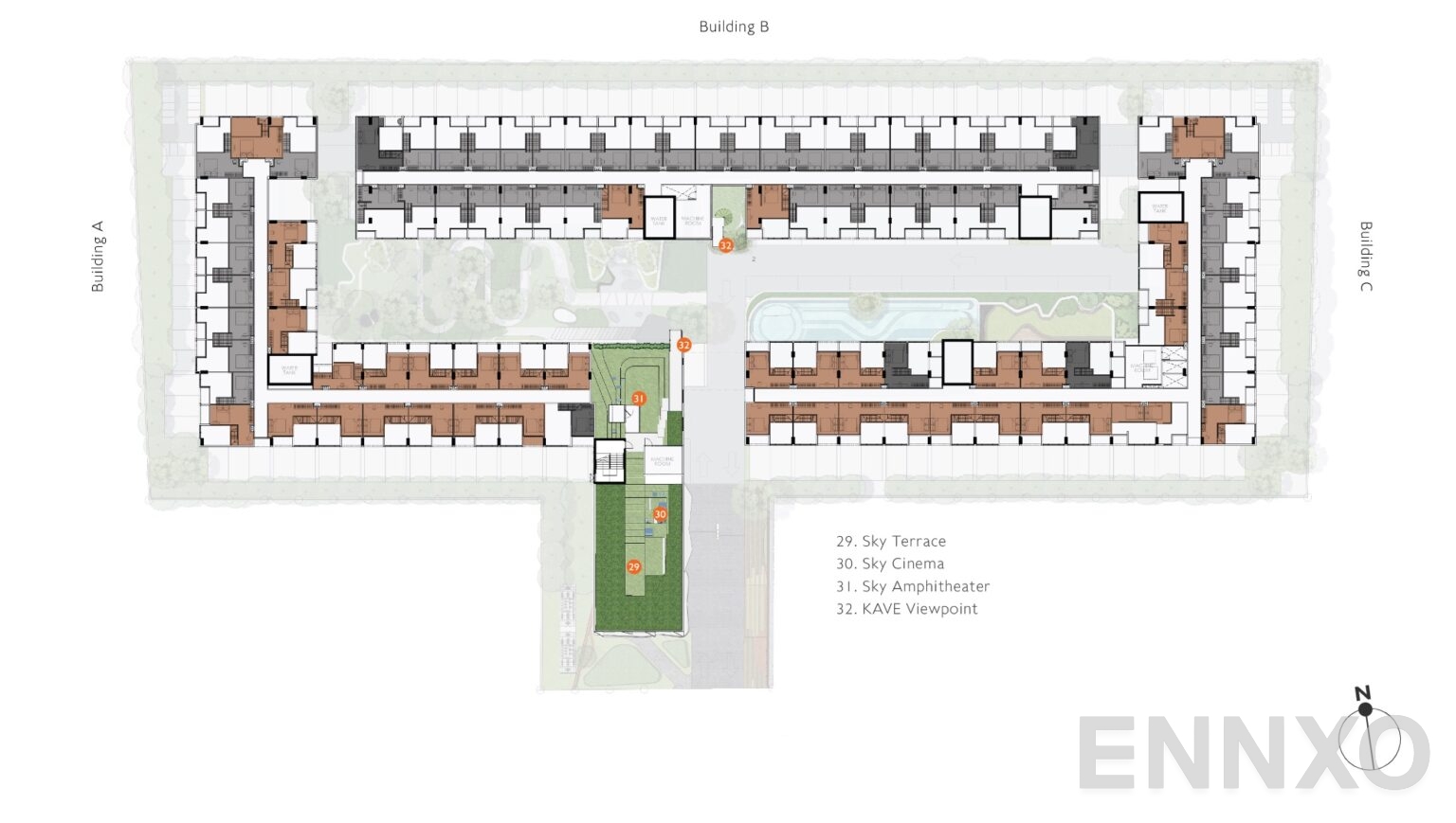 แปลนชั้น Mezzanine Floor & Rooftop Facility ของโครงการ Kave Mutant Salaya