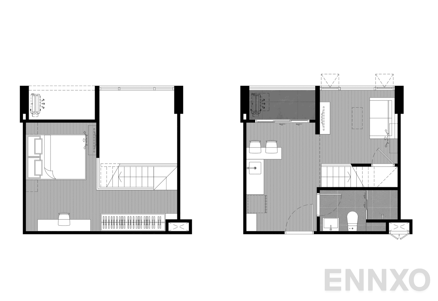 รูปแปลนห้อง B1G VS 25.26(+13.05) SQ.M. ของโครงการ Kave Mutant Salaya