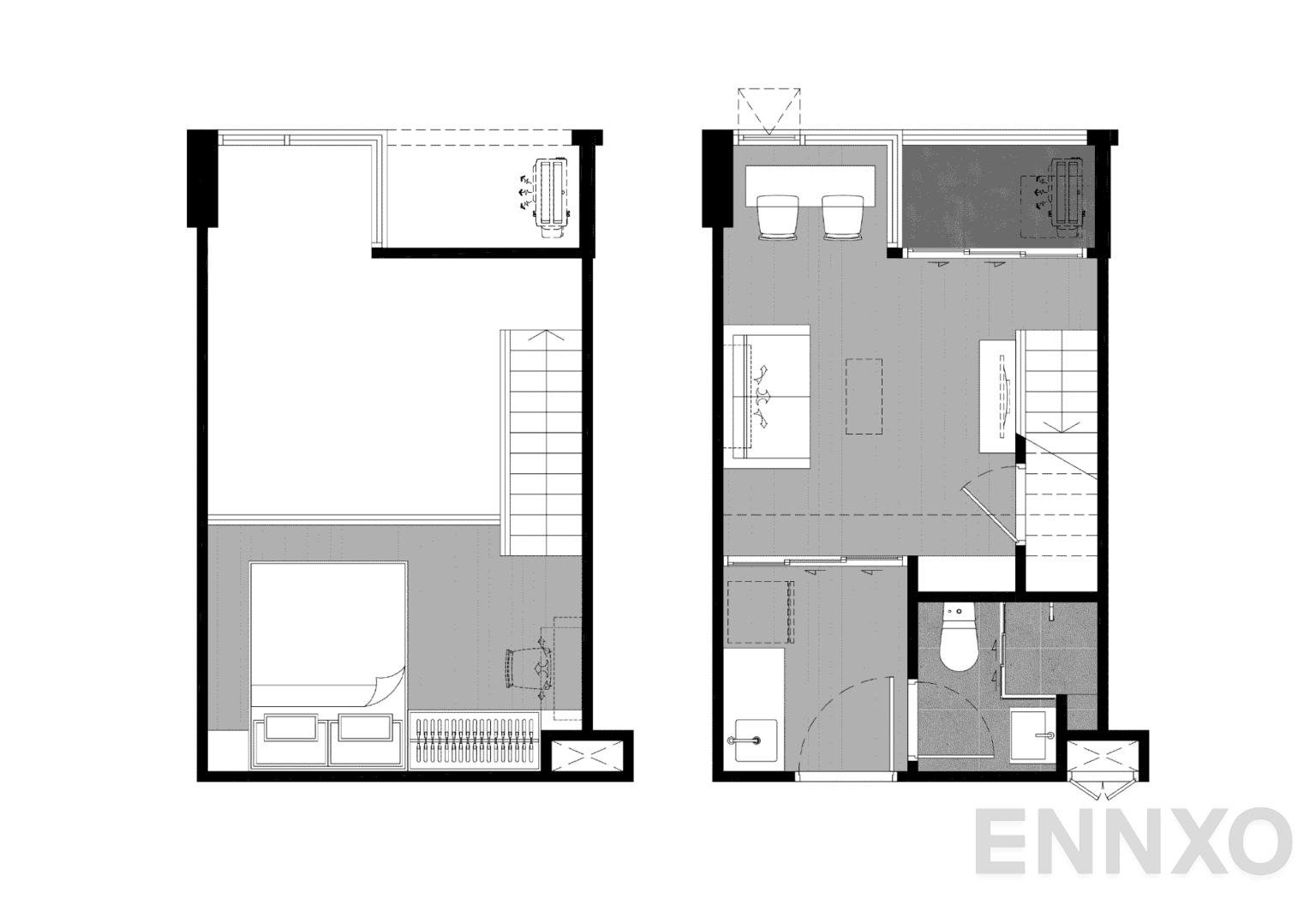 รูปแปลนห้อง C2C VS 22.90 (+9.22) SQ.M. ของโครงการ Kave Mutant Salaya