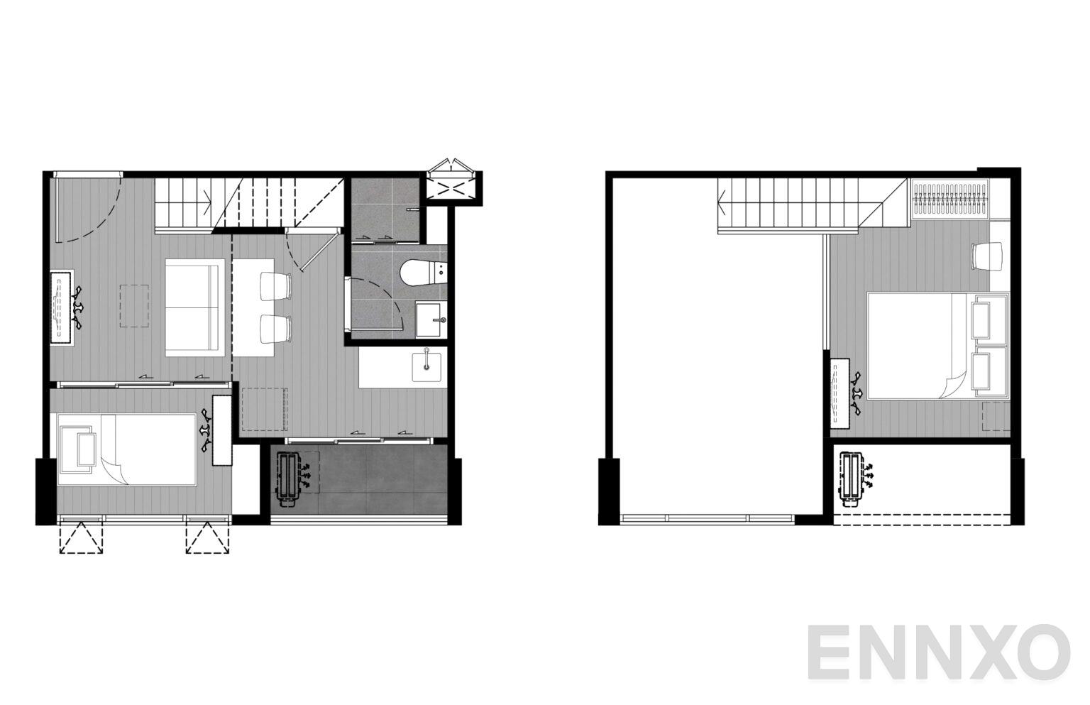 รูปแปลนห้อง D1A VS 31.27 (+13.01) SQ.M. ของโครงการ Kave Mutant Salaya