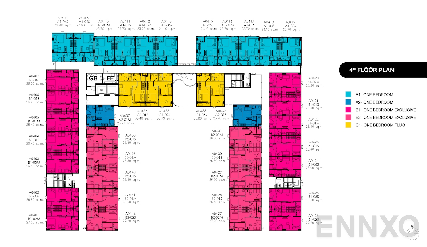 แปลนชั้น 4th Floor ของโครงการ Kave Pop Salaya