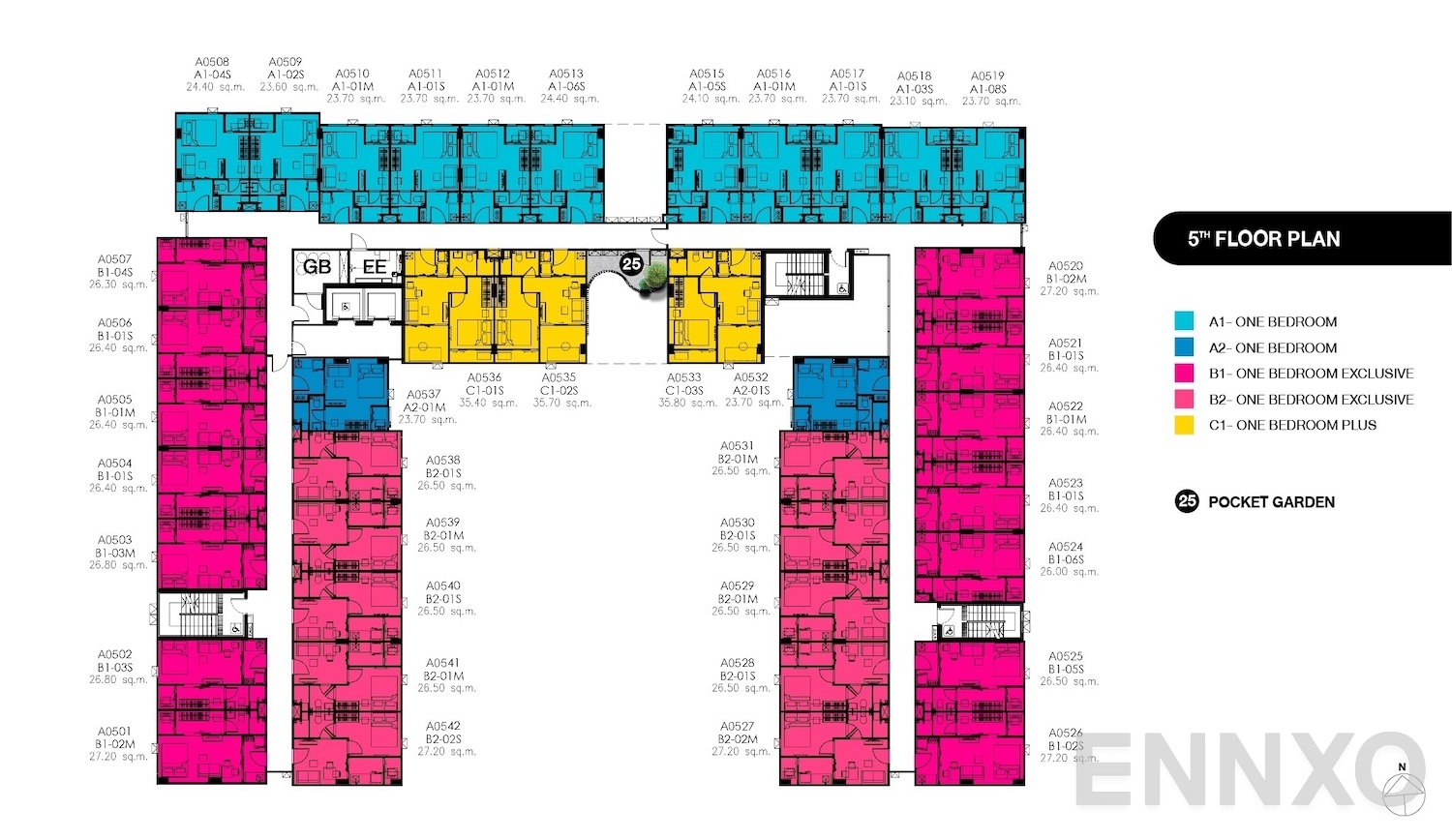 แปลนชั้น 5th Floor ของโครงการ Kave Pop Salaya