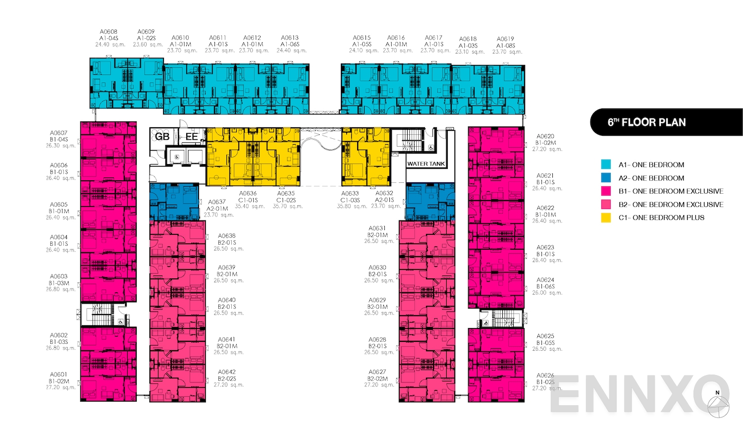 แปลนชั้น 6th Floor ของโครงการ Kave Pop Salaya