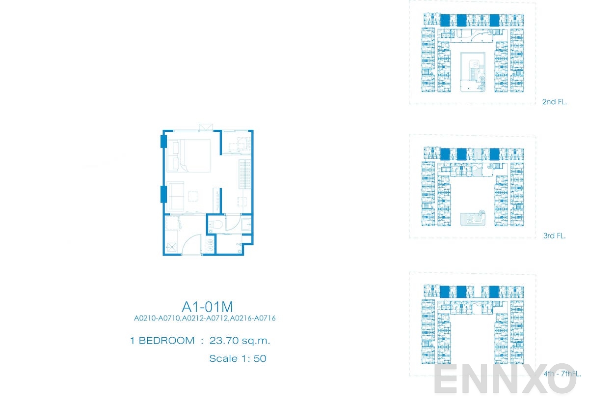 รูปแปลนห้อง A1-01M ของโครงการ Kave Pop Salaya