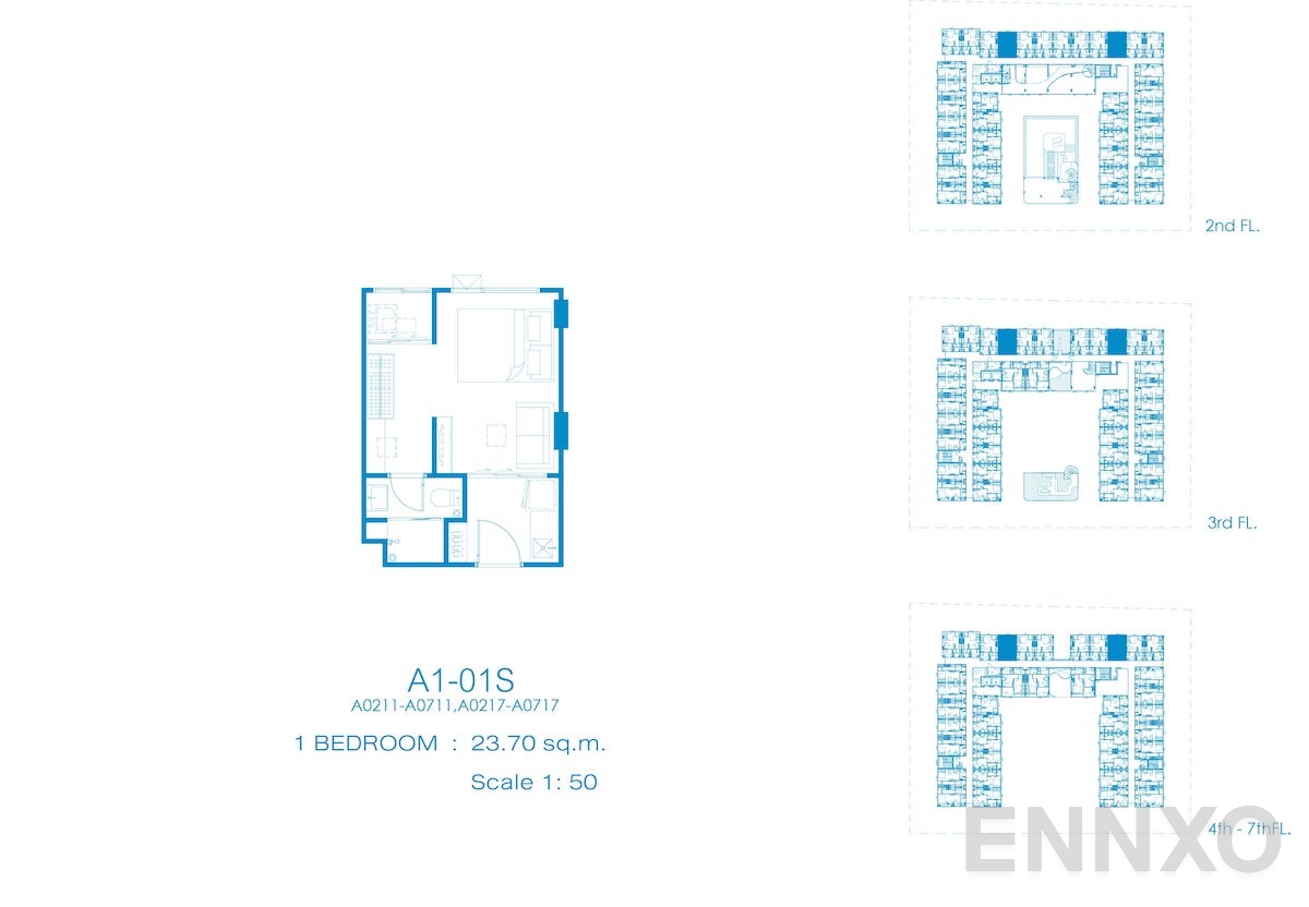 รูปแปลนห้อง A1-01S ของโครงการ Kave Pop Salaya