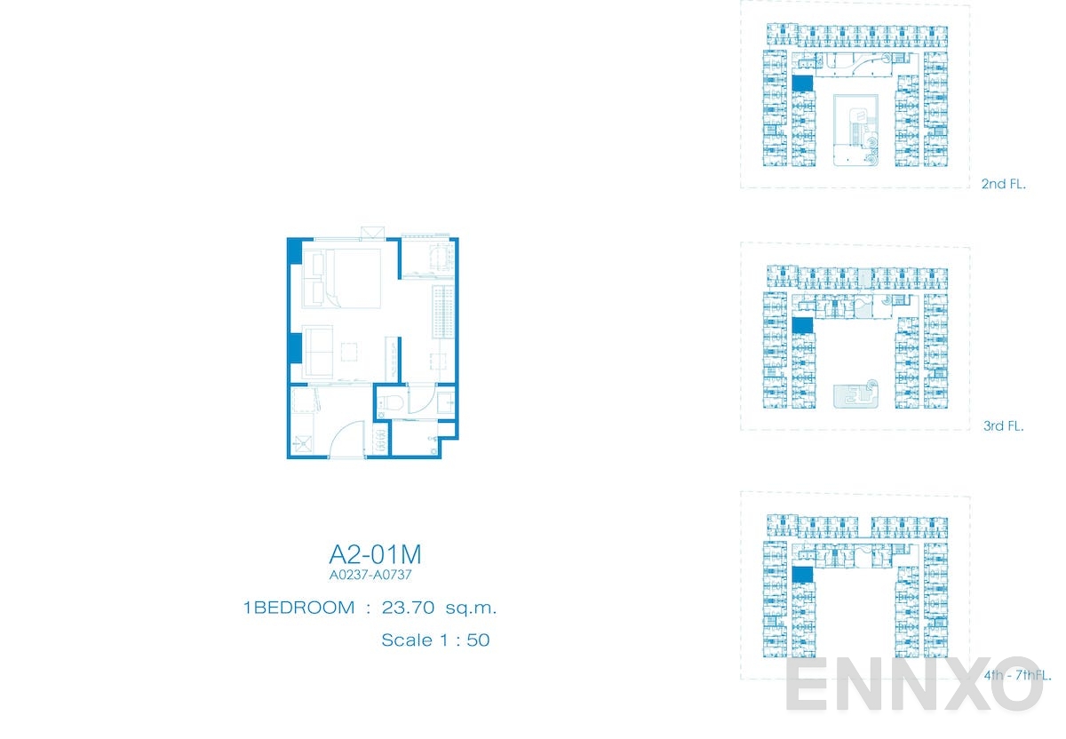 รูปแปลนห้อง A2-01M ของโครงการ Kave Pop Salaya