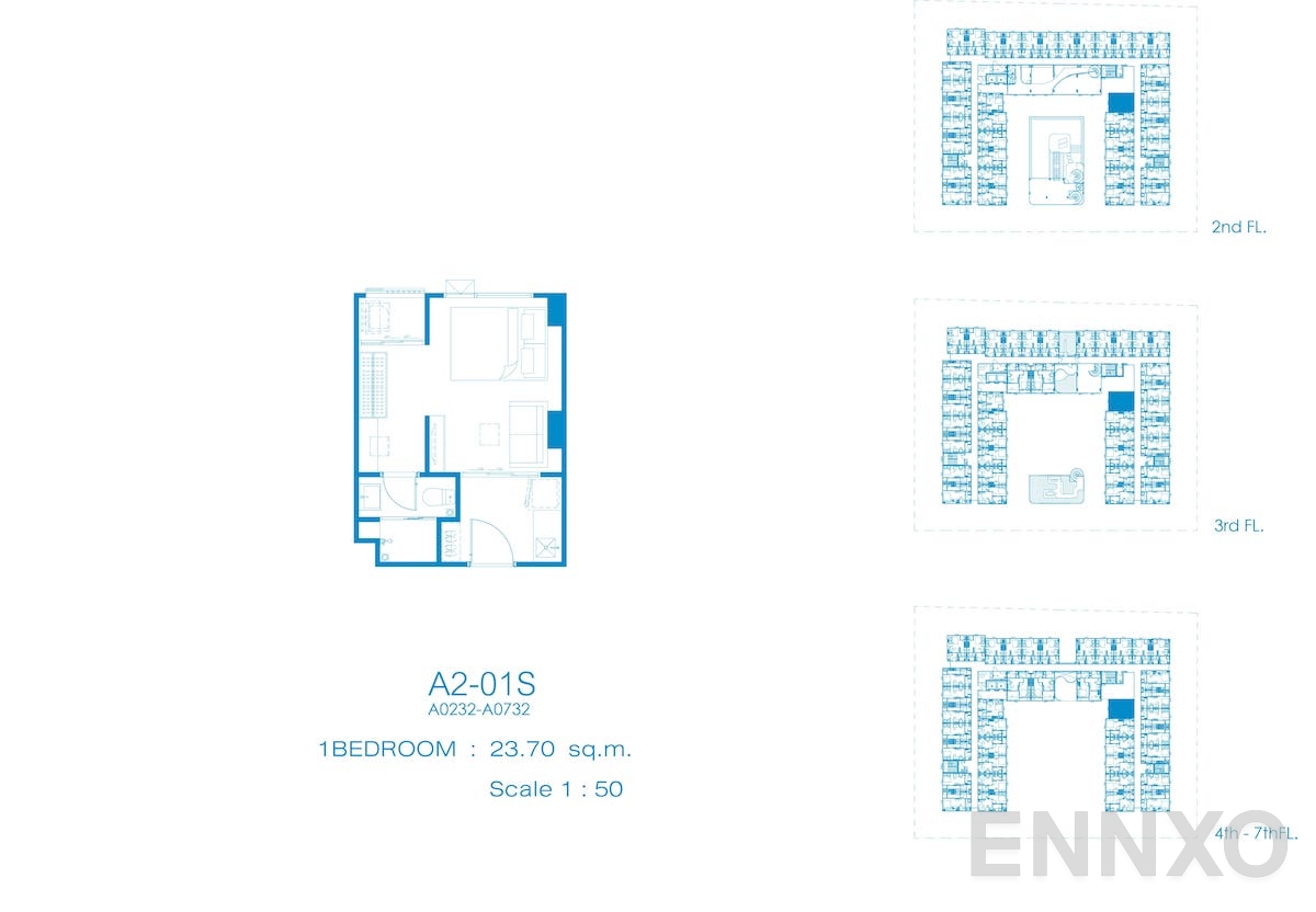 รูปแปลนห้อง A2-01S ของโครงการ Kave Pop Salaya