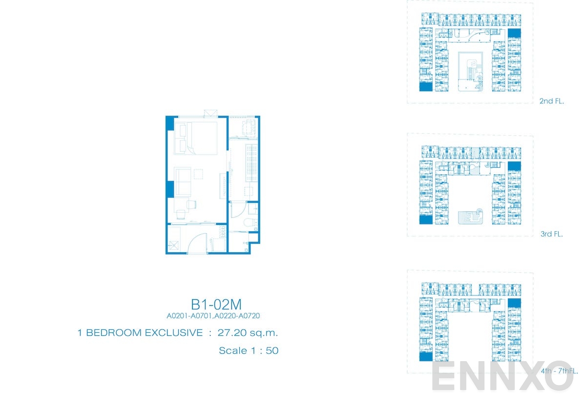 รูปแปลนห้อง B1-02M ของโครงการ Kave Pop Salaya