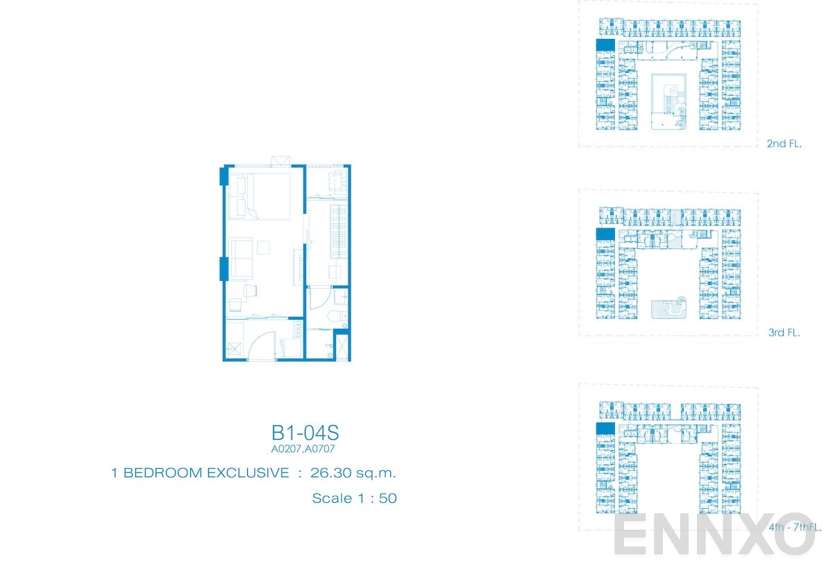 รูปแปลนห้อง B1-04S ของโครงการ Kave Pop Salaya