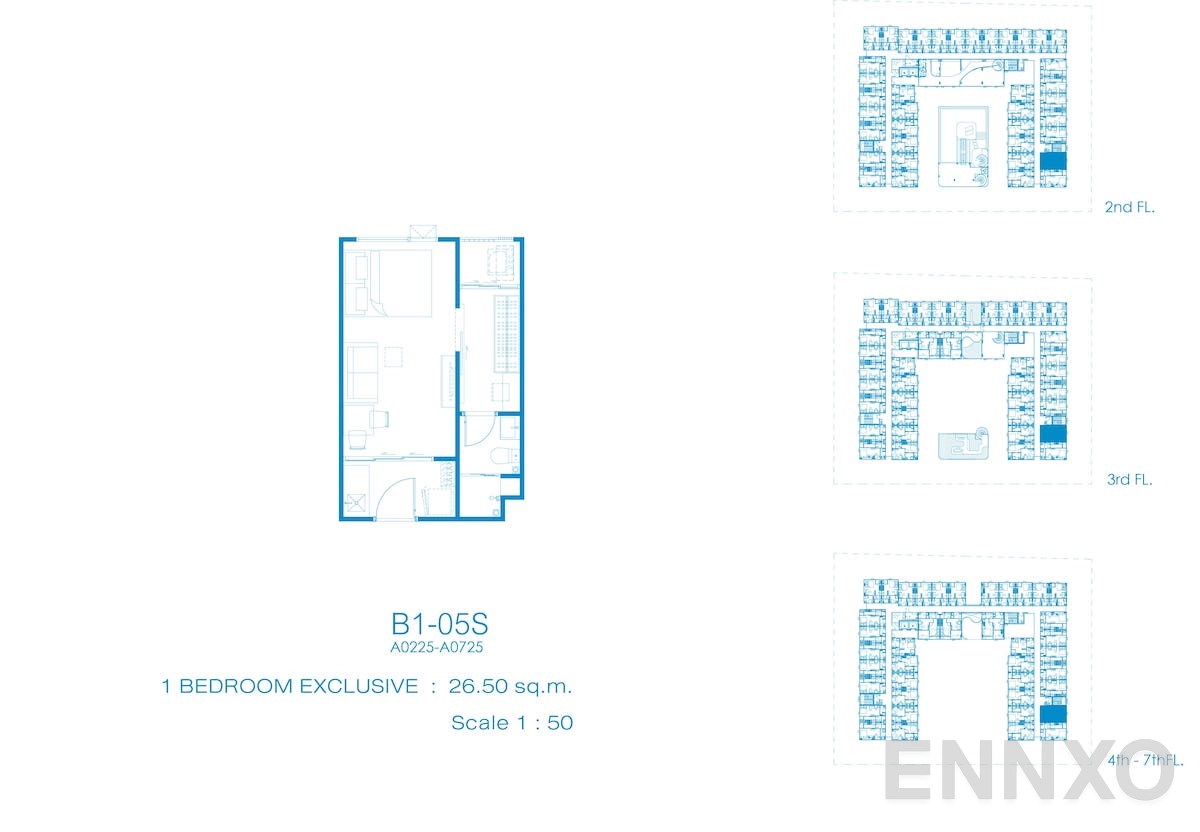 รูปแปลนห้อง B1-05S ของโครงการ Kave Pop Salaya