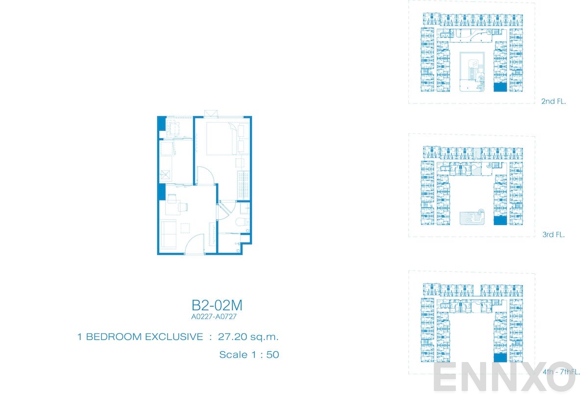 รูปแปลนห้อง B2-02M ของโครงการ Kave Pop Salaya