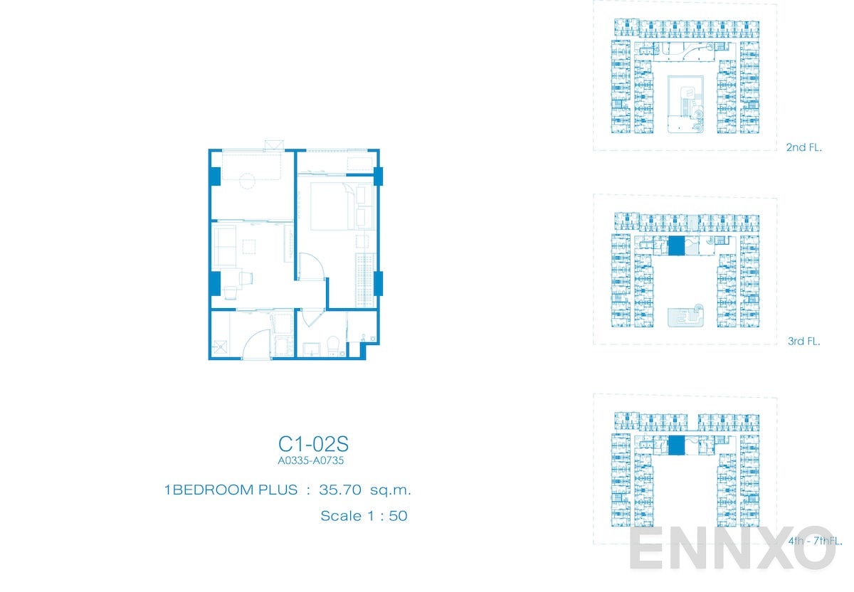 รูปแปลนห้อง C1-02S ของโครงการ Kave Pop Salaya