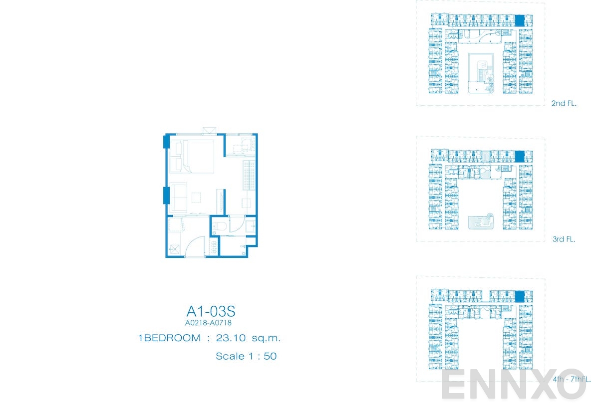 รูปแปลนห้อง A1-03S ของโครงการ Kave Pop Salaya