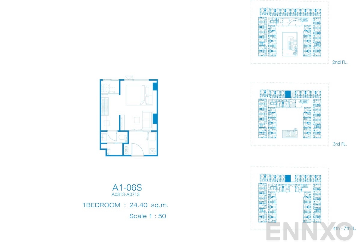 รูปแปลนห้อง A1-06S ของโครงการ Kave Pop Salaya