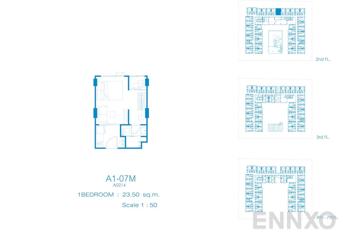 รูปแปลนห้อง A1-07M ของโครงการ Kave Pop Salaya