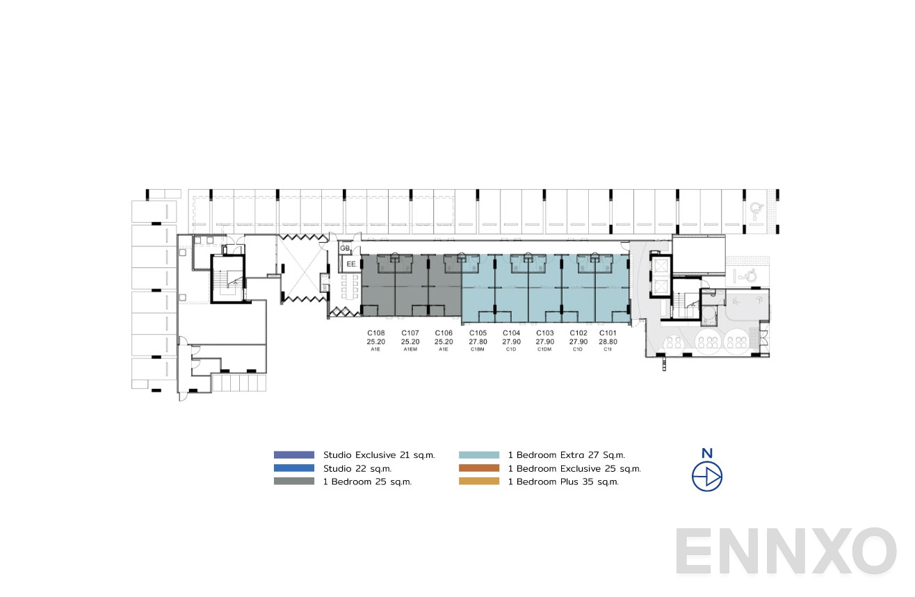 แปลนชั้น 1st Floor ของโครงการ เคฟ ทาวน์ โคโลนี