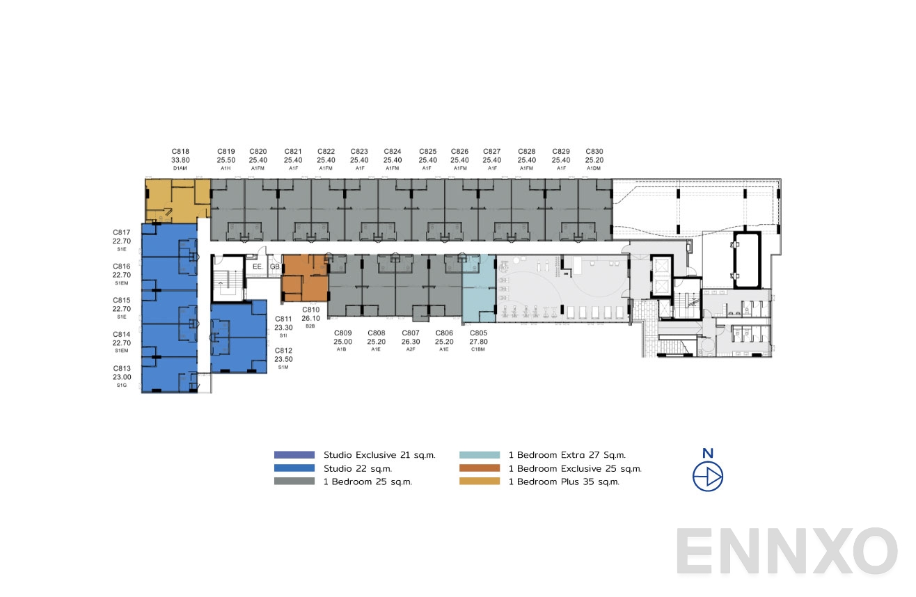 แปลนชั้น 8th Floor ของโครงการ เคฟ ทาวน์ โคโลนี