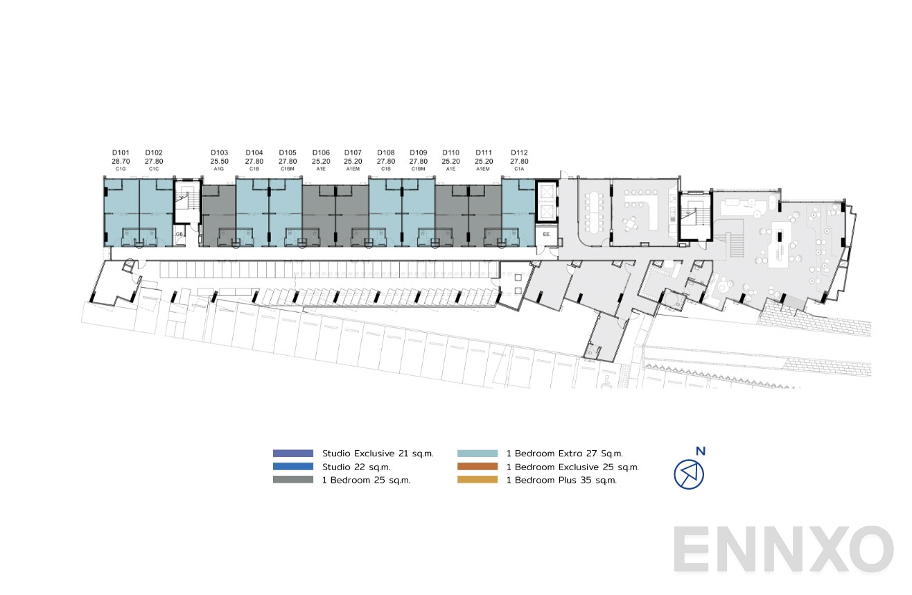 แปลนชั้น 1st Floor ของโครงการ เคฟ ทาวน์ โคโลนี
