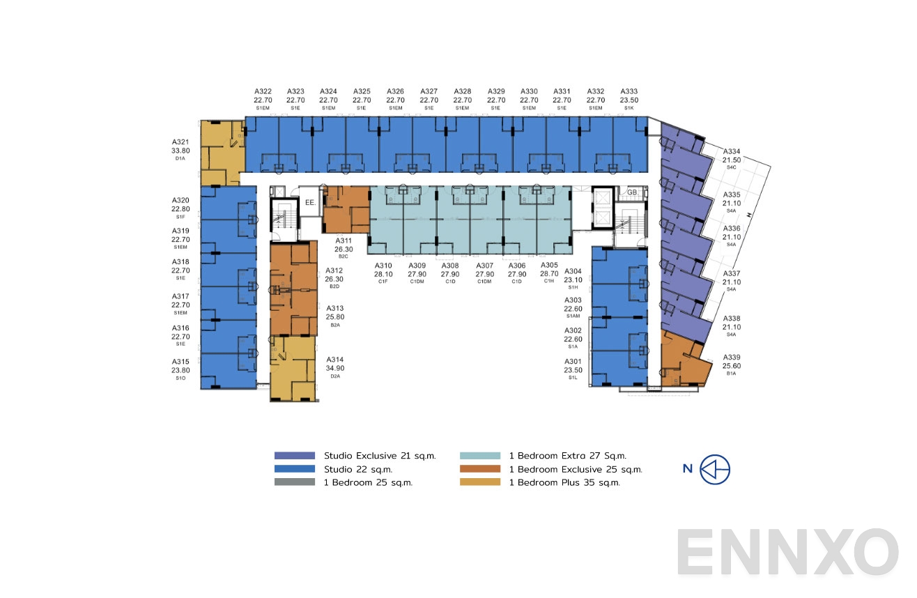 แปลนชั้น 3rd Floor ของโครงการ เคฟ ทาวน์ โคโลนี