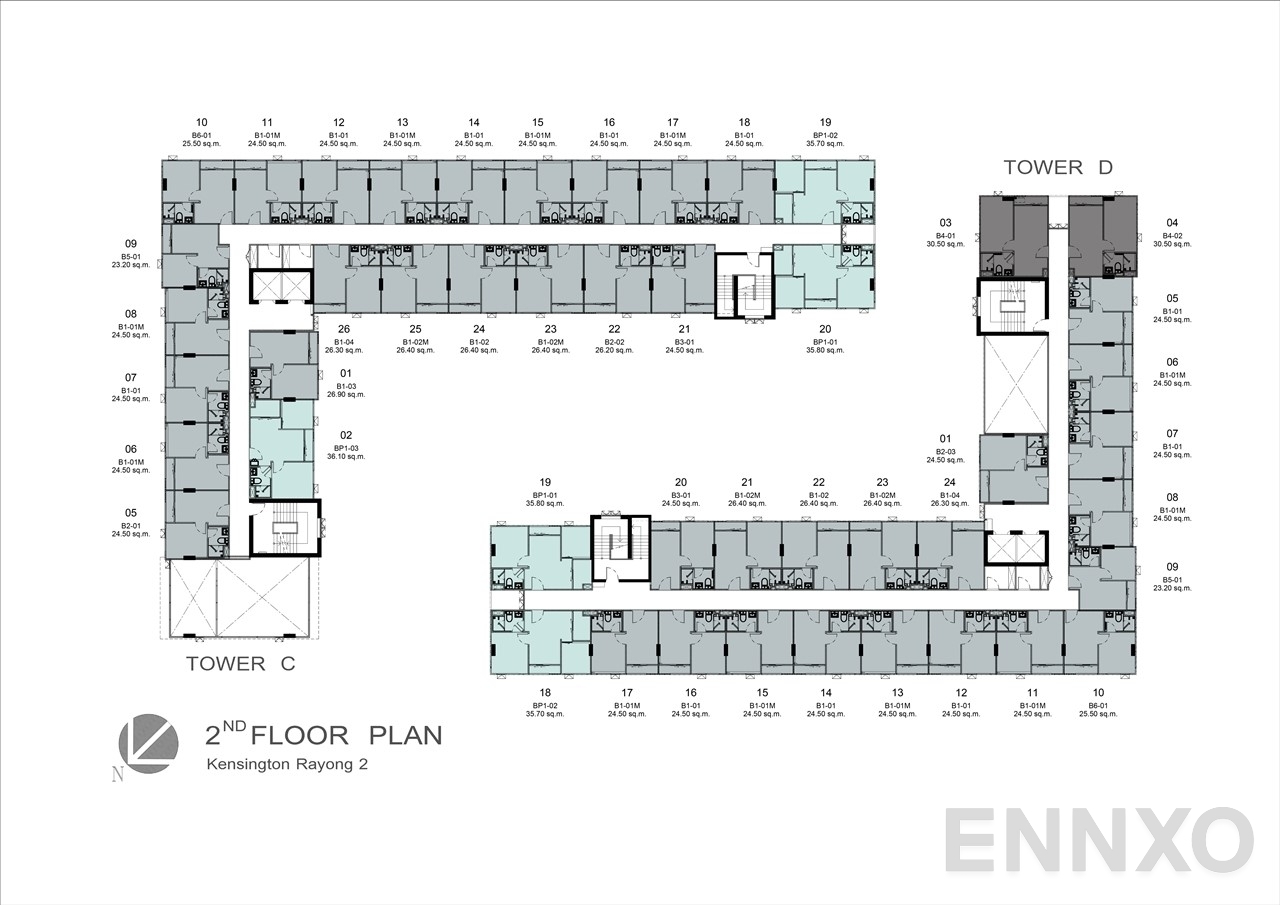 แปลนชั้น 2 Floor Plan ของโครงการ เคนซิงตัน ระยอง 1 , 2
